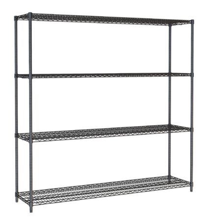 Shelf Units 4 Levels 1800 Black Flat Packed