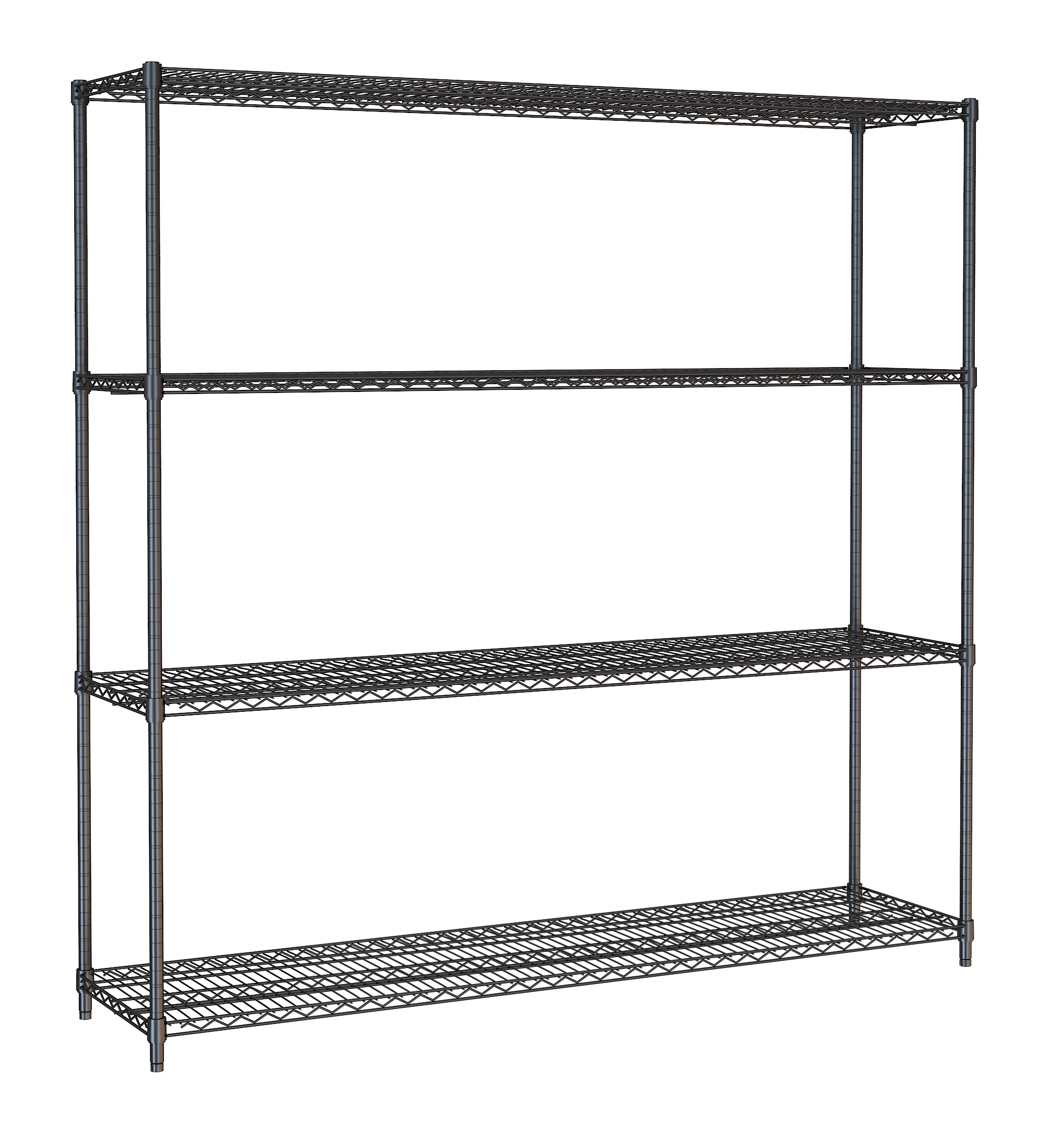 7530.0040-15440 Shelf Units 4 Levels 1800 Black Flat Packed - Image 1