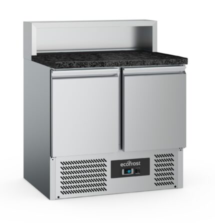 Pizza Counter 2 Doors 5x1/6GN Container Black Granite Worktop