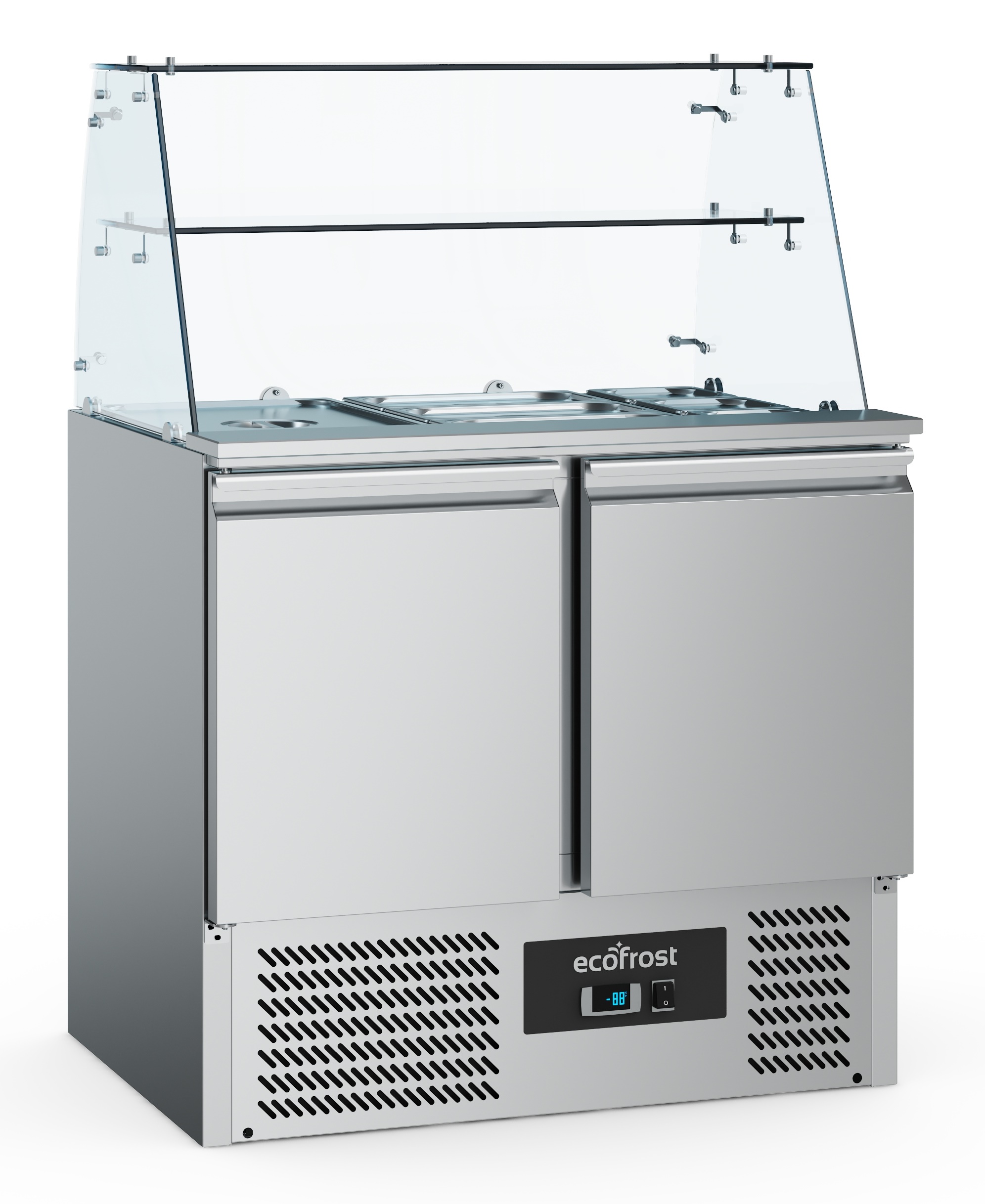 7950.5105-8767 Refrigerated Saladette With Glass Cover 2 Doors - Image 1
