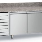 Pizza Counter 2 Doors 7 Drawers With Wheels