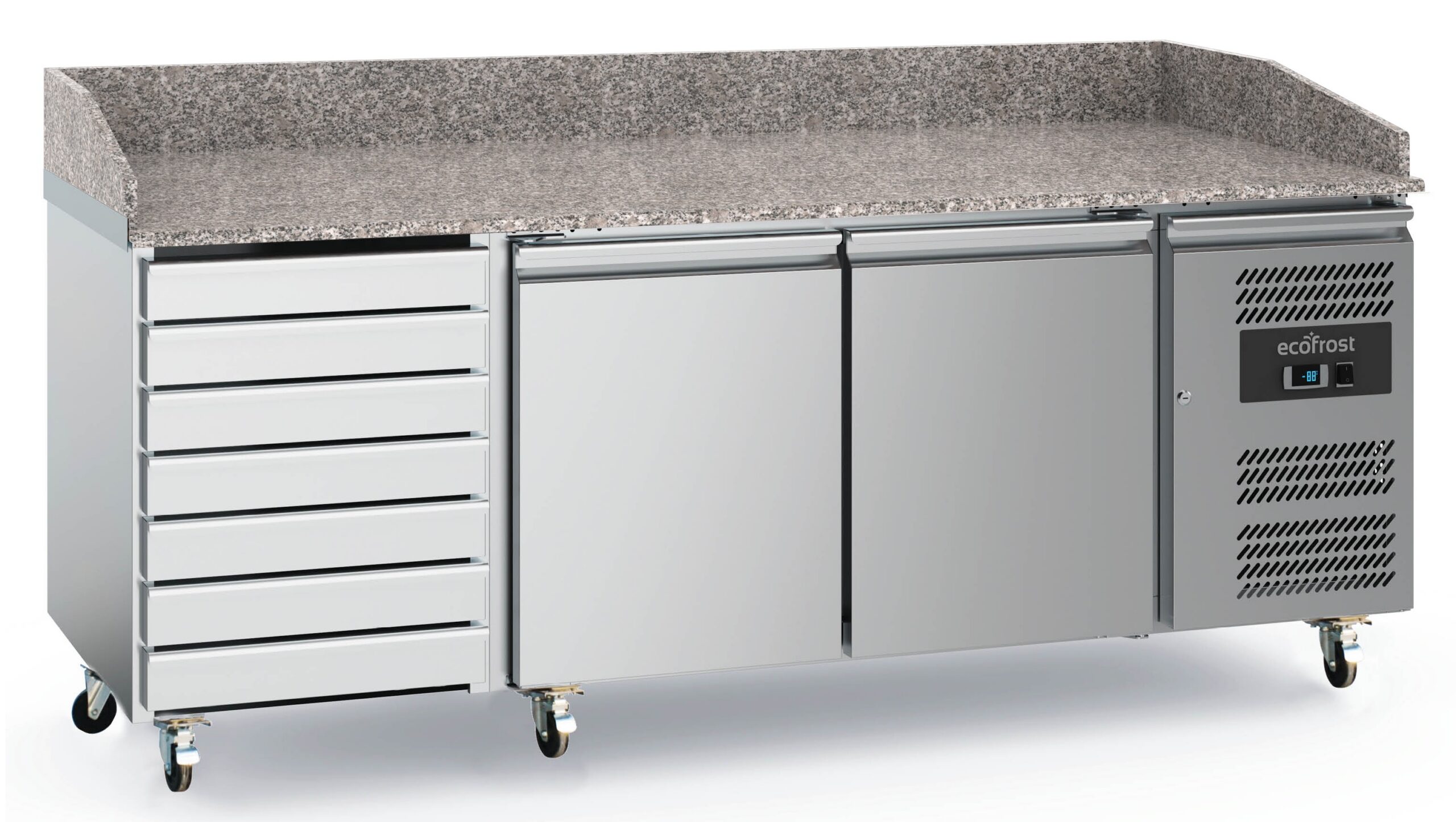 7950.5150-8773 Pizza Counter 2 Doors 7 Drawers With Wheels - Image 1