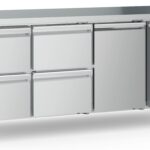 700 Refrigerated Counter 1 Door And 4 Drawers With Adjustable Feet