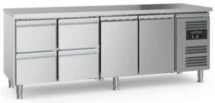 700 Refrigerated Counter 2 Doors And 4 Drawers With Adjustable Feet