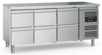 700 Refrigerated Counter 6 Drawers With Adjustable Feet